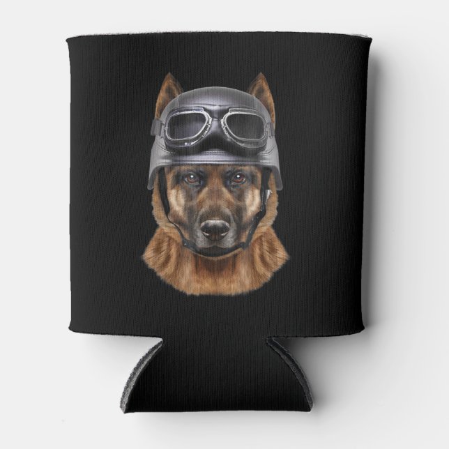 Rafraîchisseur Pour Canette German Shepherd Dog, Biker (Devant)