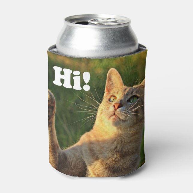 Rafraîchisseur Pour Canette Ginger Cat Dit Bonjour ! (Can devant)
