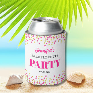 Rafraîchisseur Pour Canette Glam Pink Gold Dots Wedding Bachelorette Party