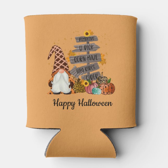 Rafraîchisseur Pour Canette Gnomes d'Halloween, Automne, Citrouilles, Fête d'H (Dos)