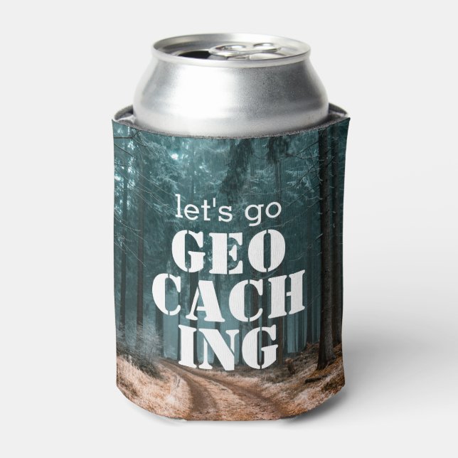 Rafraîchisseur Pour Canette Go Geocaching Woods & Trail Geocacher Cadeau (Can devant)