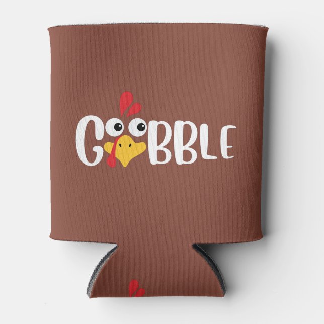 Rafraîchisseur Pour Canette Gobble Thanksgiving Turkey (Devant)