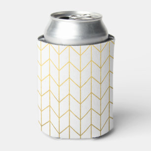Rafraîchisseur Pour Canette Gold Chevron White Arrière - plan Modern Chic