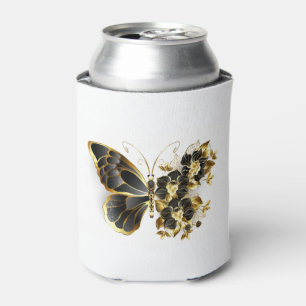 Rafraîchisseur Pour Canette Gold flower Butterfly with Black Orchid