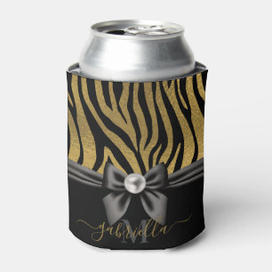 Rafraîchisseur Pour Canette Golden Zebra Print et Bow