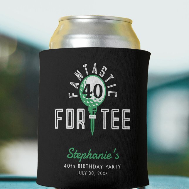 Rafraîchisseur Pour Canette Golf 40e anniversaire fête Fantastique pour le thé (Golf 40th Birthday Party Fantastic For-Tee Black Can Cooler
)