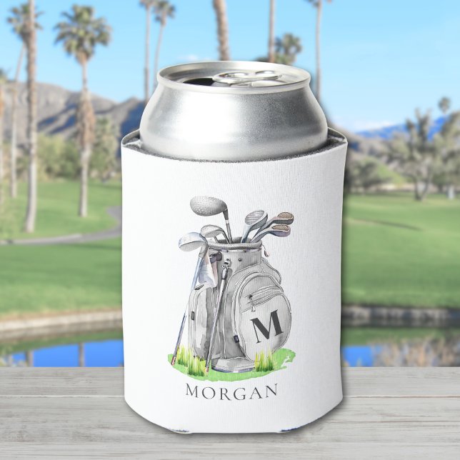 Rafraîchisseur Pour Canette Golf Name Black Monogram (Golf Name Black Monogram Can Cooler )