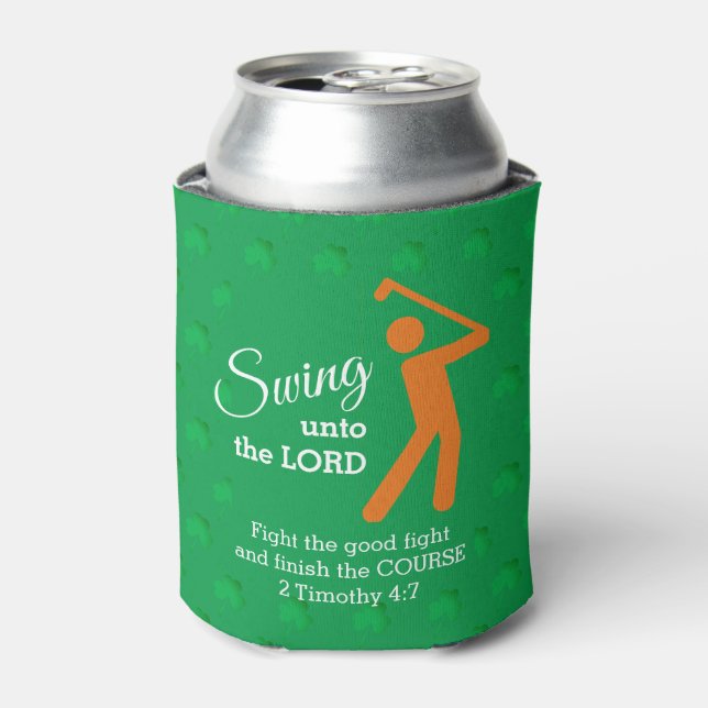 Rafraîchisseur Pour Canette GOLF Shamrock chrétien personnalisé (Can devant)