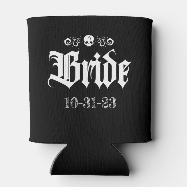 Rafraîchisseur Pour Canette Goth Éffrayant Witchy Mariée d'Halloween (Dos)
