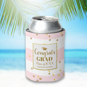 Rafraîchisseur Pour Canette Graduation Party Gold Parties scintillant rose ray