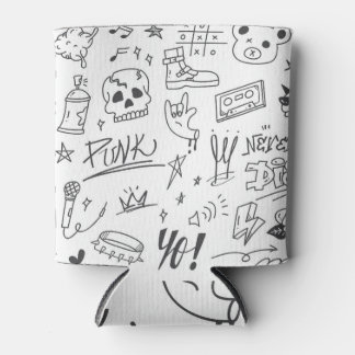 Rafraîchisseur Pour Canette Graffiti Doodles : Punk Music Scribble