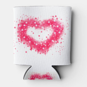 Rafraîchisseur Pour Canette Graffiti peinture rose brillant design coeur