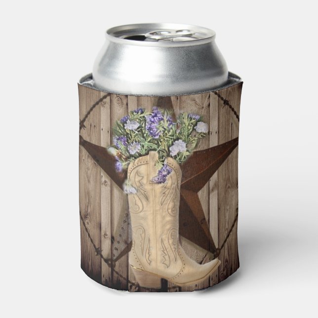 Rafraîchisseur Pour Canette grange rustique fleur sauvage cowboy western star (Can devant)
