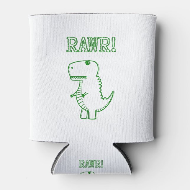 Rafraîchisseur Pour Canette Green Angry T Rex Dino (Devant)