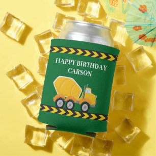 Rafraîchisseur Pour Canette Green Boys Anniversary Party Cement Mixer Camion