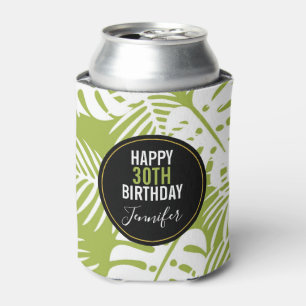 Rafraîchisseur Pour Canette Green Palm Feuille Rainforest Motif Anniversaire