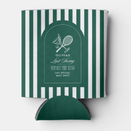 Rafraîchisseur Pour Canette Green striped elegant tennis-themed bachelorette