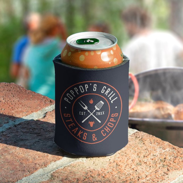 Rafraîchisseur Pour Canette Grill de Poppop Année personnalisée établie (Créateur téléchargé)