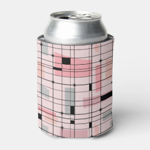 Rafraîchisseur Pour Canette Grille rose rétro et Starburts peuvent refroidir