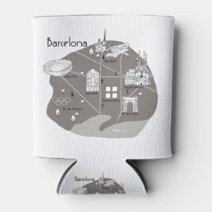 Rafraîchisseur Pour Canette Gris d'affiche de Barcelone