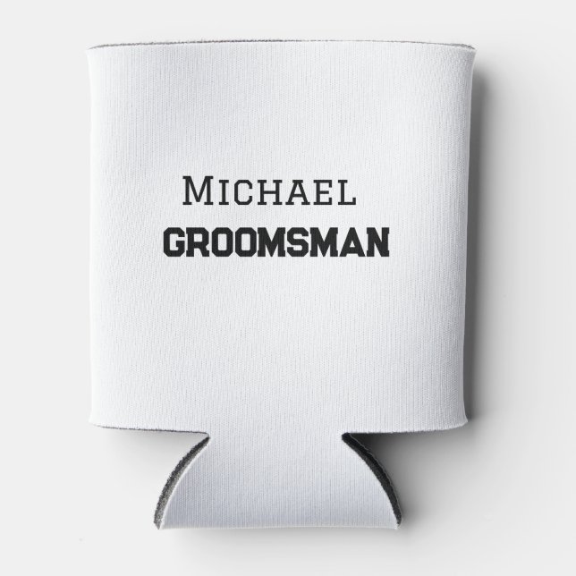 Rafraîchisseur Pour Canette Groomsman simple minimal ajouter nom moderne mascu (Devant)