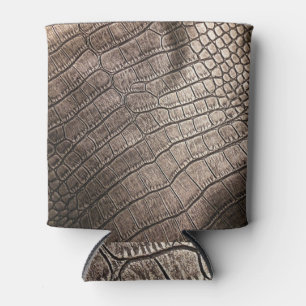 Rafraîchisseur Pour Canette Gros plan en cuir élégant : Motif texturé