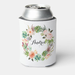 Rafraîchisseur Pour Canette Guirlande florale de Succulents de Boho