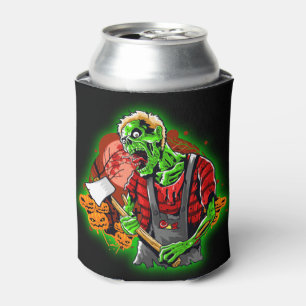 Rafraîchisseur Pour Canette Halloween Funny Green Zombie Ax sur