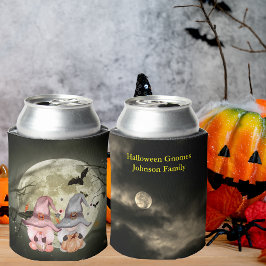 Rafraîchisseur Pour Canette Halloween Gnomes Pleine lune Nom de famille