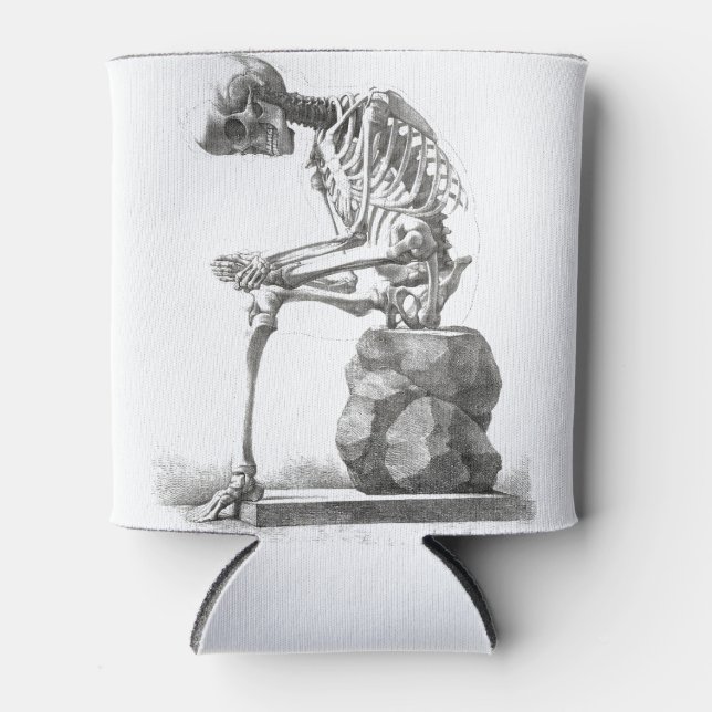 Rafraîchisseur Pour Canette Halloween squelette assis anatomie (Devant)