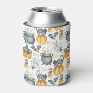 Rafraîchisseur Pour Canette Halloween Whimsical Cauldron et Motif de chats