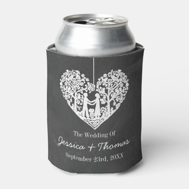 Rafraîchisseur Pour Canette Hanging Heart Tree Chalkboard Mariage Collection (Can devant)