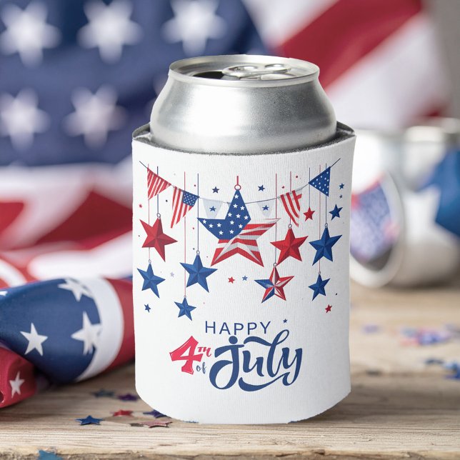 Rafraîchisseur Pour Canette Happy 4 juillet Hanging Stars ID1103 (Créateur téléchargé)