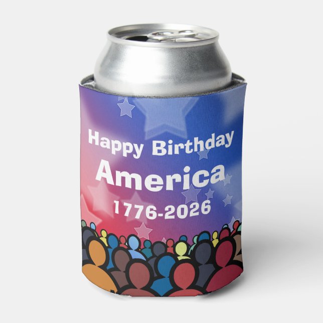 Rafraîchisseur Pour Canette Happy Birthday America 1776 to 2026 (Can devant)