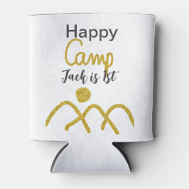 Rafraîchisseur Pour Canette Happy camping camper one birthday kids golden sun