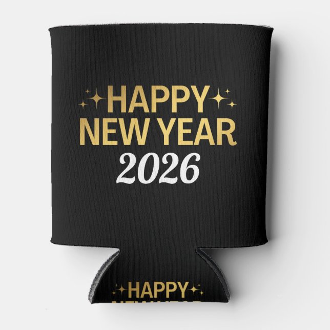 Rafraîchisseur Pour Canette Happy New Year 2026 (Devant)