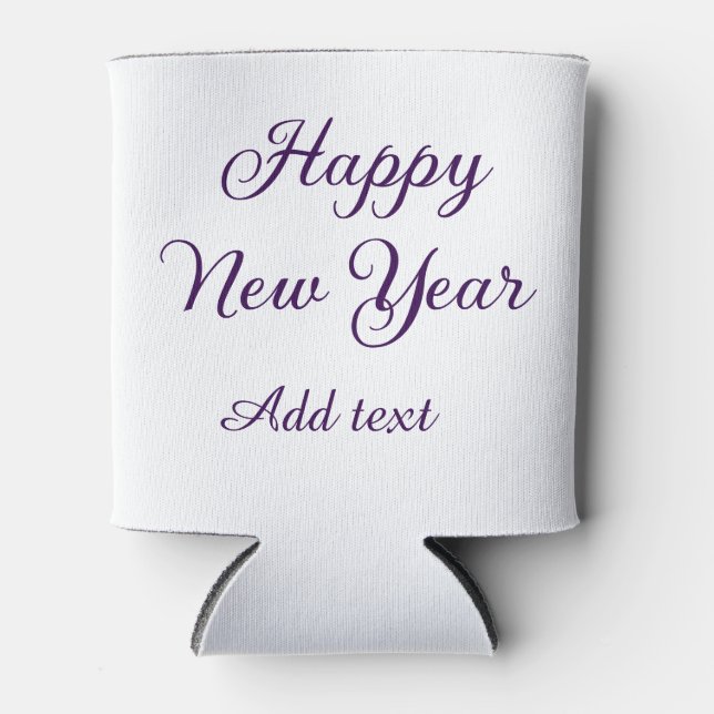 Rafraîchisseur Pour Canette Happy new year purple calligraphy simple minimal  (Devant)