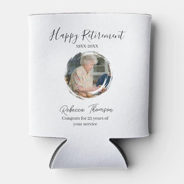 Rafraîchisseur Pour Canette Happy retirement year name circle photo retired (Devant)