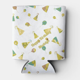 Rafraîchisseur Pour Canette Hats and Balloons Party Pattern Silhouette Art