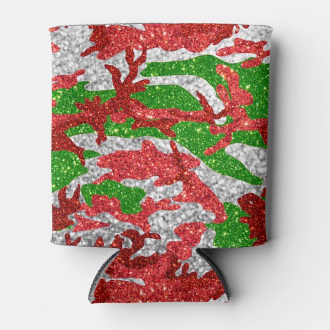 Rafraîchisseur Pour Canette Haus De Camo Motif Silver Xmas (Devant)