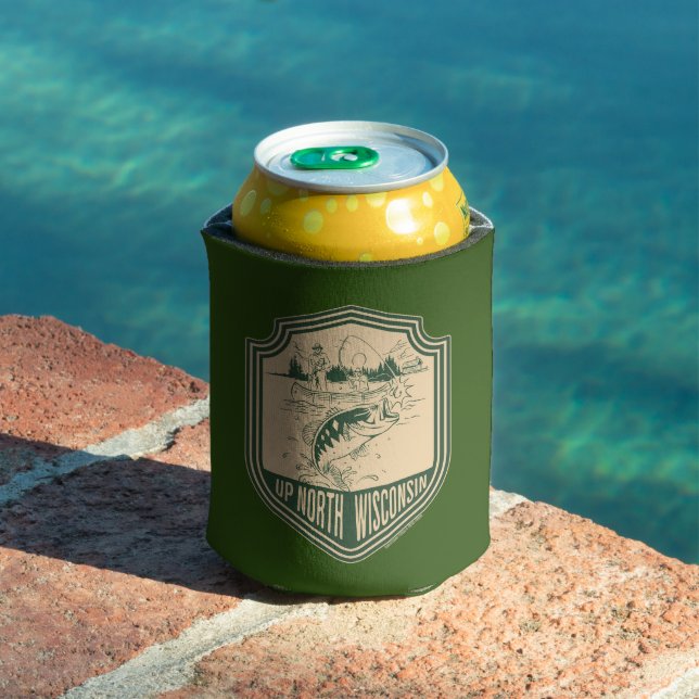 Rafraîchisseur Pour Canette Haut du Wisconsin Nord Badge de pêche (Piscine in situ)