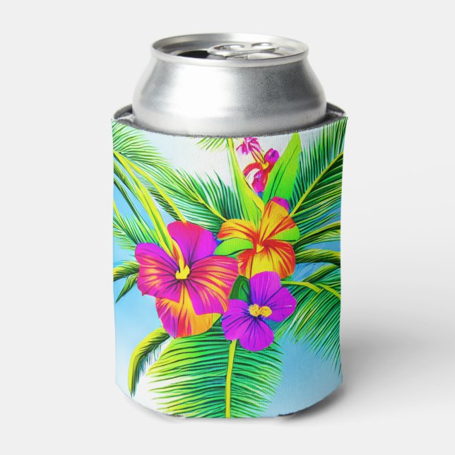 Rafraîchisseur Pour Canette Hawaï Tropical Motif sans couture (Can devant)