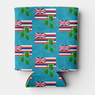 Rafraîchisseur Pour Canette Hawaii Flag and Green Sea Turtles
