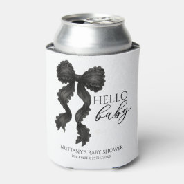 Rafraîchisseur Pour Canette Hello Baby Black Bow Baby shower moderne