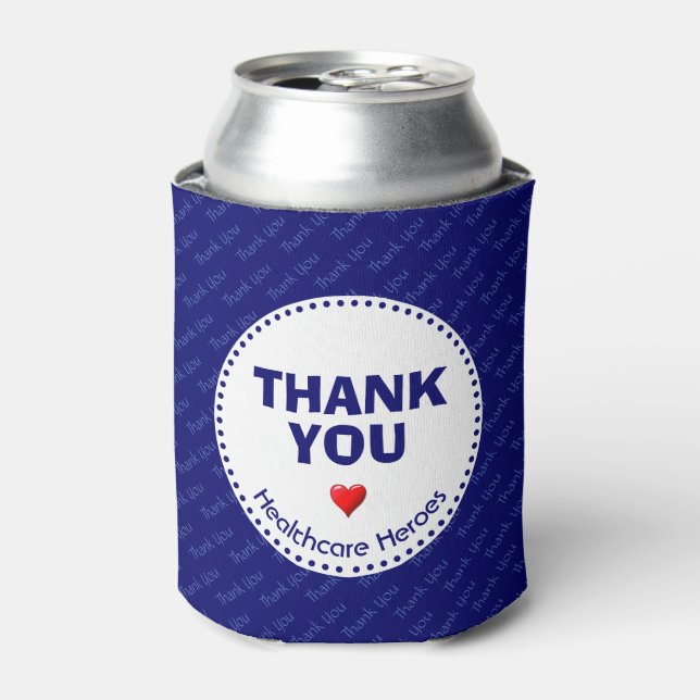 Rafraîchisseur Pour Canette Héros de la santé MERCI personnalisable BLUE (Can devant)