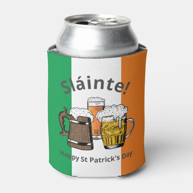 Rafraîchisseur Pour Canette HEUREUX ST PATRICK'S DAY Cartoon Beers Sláinte! (Can devant)
