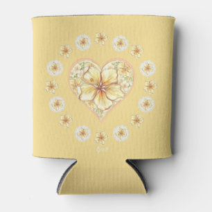 Rafraîchisseur Pour Canette Hibiscus & dentelle JAUNE