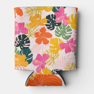 Rafraîchisseur Pour Canette Hibiscus & Monstera : Vibrance tropicale