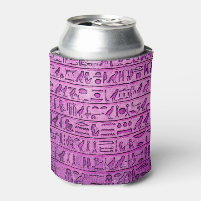 Rafraîchisseur Pour Canette Hiéroglyphes égyptiens antiques violet peut refroi (Can devant)