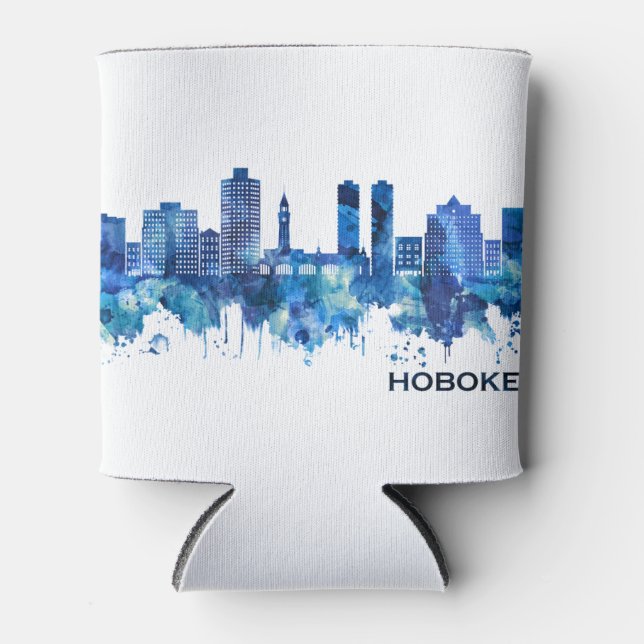 Rafraîchisseur Pour Canette Hoboken New Jersey Skyline Blue (Devant)